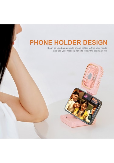 Ranyeek Kolaysağlanabilir Boyun Bağlı Usb Şarjlı Folding Fan - 3 Hızlı, 180 Ayar, Telefon Tutucu Ve Power Bank Özellikli Taşınabilir Soğutucu