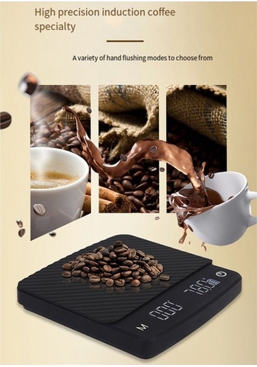 Terazi Siyah Kahve Elektronik Dökme Kahve Tartısı - Hassas Ölçüm Siyah