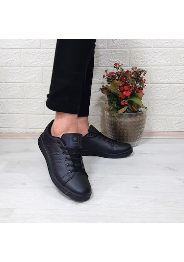 Bestof 041 Siyah-siyah Sneaker Düz Taban Spor Ayakkabı 001