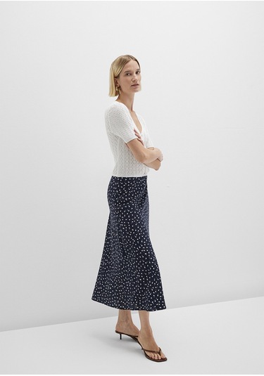 Mavi - Baskılı Lacivert Midi Etek 1310583-91006 Lacivert