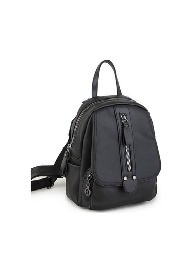 Nas Bag Kadın Sırt Çantası Ve Omuz Çantası Dönüştürülebilir Tasarım - Siyah Dona Siyah