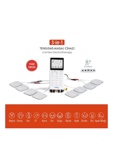 Comfort Plus M101A-WH2 4 Kanallı 8 Pedli 60 Prog Şarjlı Dijital Ems Cihazı