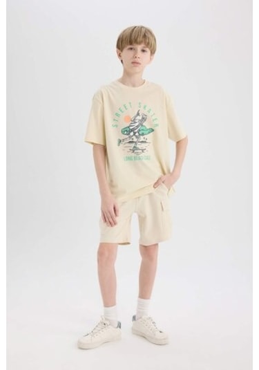 DeFacto Erkek Çocuk Beli Lastikli Kargo Cepli Şort B5868A825HSBG734