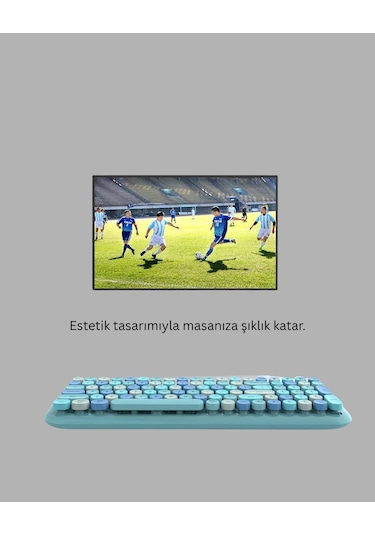 Kablosuz Klavye Mouse Seti Mavi