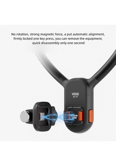 Vrig Spor Kamera Manyetik Hızlı Bırakma Boyun Tutucu Siyah