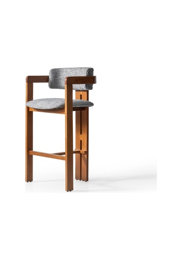 Narvik İskandinav Ahşap Bar Sandalyesi Ceviz