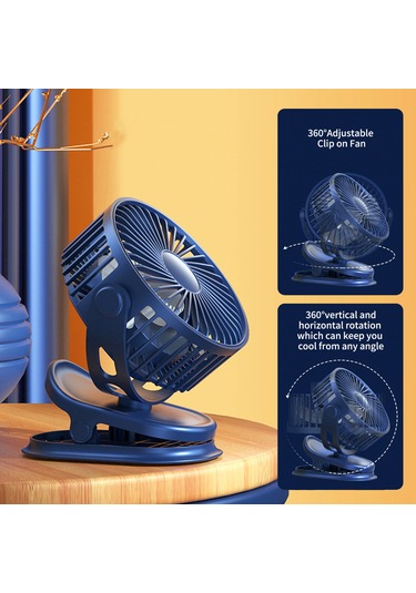 Honmex Usb Şarjlı 4000mah Klemeli Fan - 3 Hızlı, 360 Ayar, Masaüstü/asma/klem 3'ü 1 Arada Pembe