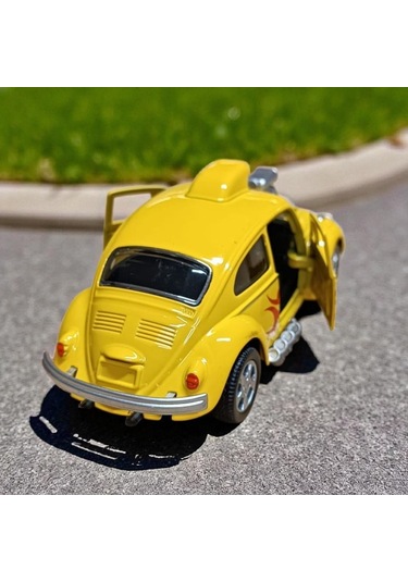 Metal Araba Çek Bırak Vw Bettle Modifiye Sarı Sesli Ve Işıklı Diğer