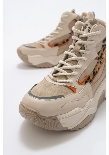 Luvishoes Olıvıa Bej Desenli Kadın Spor Bot Bej