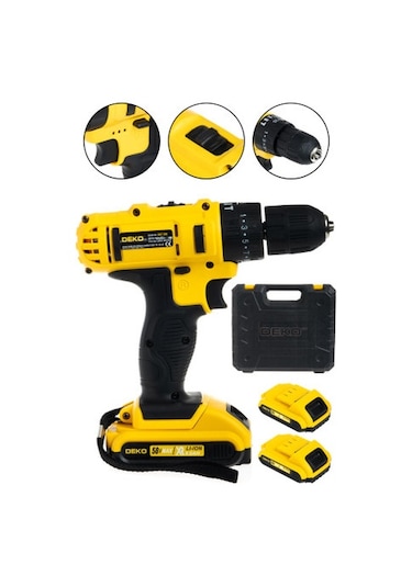 Deko Turkey ECD-DKT-58V8KF 58 V 8 Ah Panasonic Çift Akü Çift Şanzımanlı Matkap