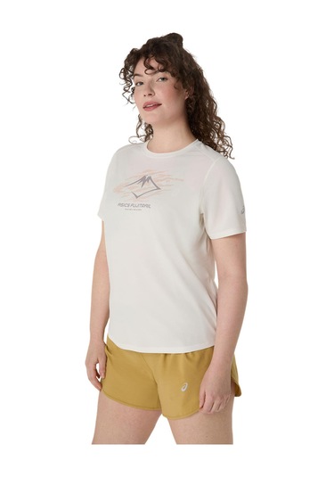 Asics Fujıtraıl Logo Ss Top Kadın Bej Kısa Kollu Tshirt 2012d314-100 Bej