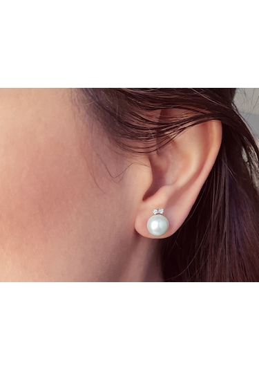 Sirius Pırlanta Taşlı Inci Küpe 0810E0011