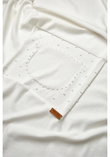 Bebek Triko Battaniye 85 85cm %100 Organik Pamuk - Yenidoğan Serisi - Csy8131 Ekru