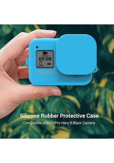 Hombey Telesın Gopro Hero 8 Black Kamera Korumalı Kılıf, Kauçuk Malzeme, Lens Koruması Ve Ayarlanabilir Askı İlişkili Taşıma