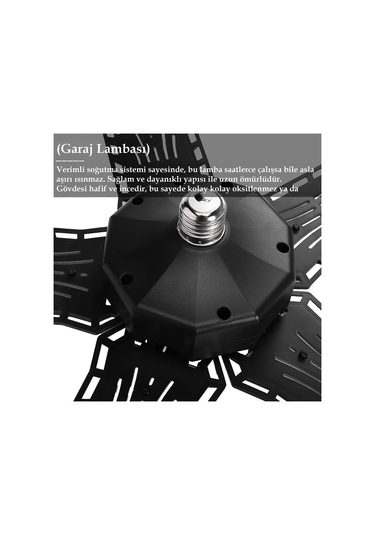 Ayt Ledx Ayarlanabilir Açılı 5 Kanatlı 148 Smd Ledli Galaxy Projektör Işığı 60w 6600 Lumen E27 Duy Ampul 32cm Çap