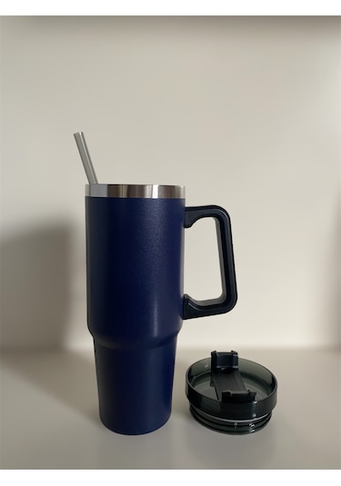Stainless Steel Pipetli Yandan Tutmalı Seyahat Termosu 0.89 L