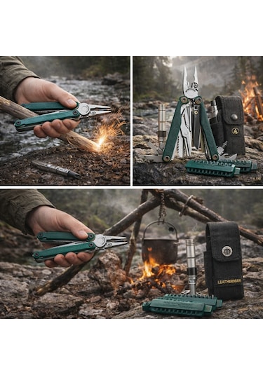Leatherman Kamp Wave Alpha Cascadia Tam Set Full Paket Yeşil
