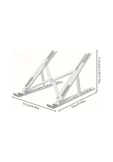 Cordial Siyah 1 Adet Ayarlanabilir Katlanır Laptop Standı, Taşınabilir Masaüstü Dizüstü Bilgisayar Sehpası