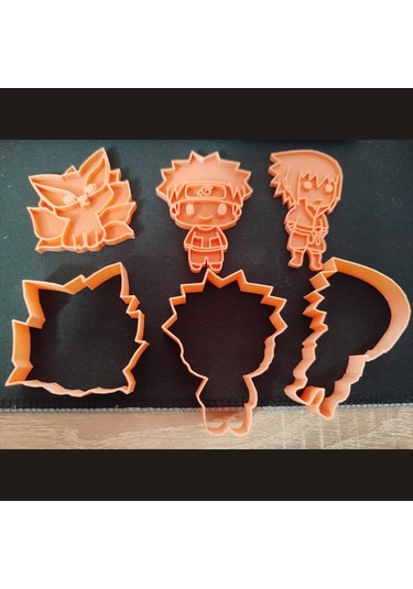 Mizaku Naruto Temalı Kurabiye Kalıbı Ve Kesicileri Naruto + Sasuke + Kyuubi Turuncu