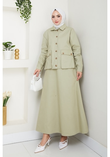 Körük Cepli Gömlek Etek İkili Takım 1551 - Mint Mint Yeşili