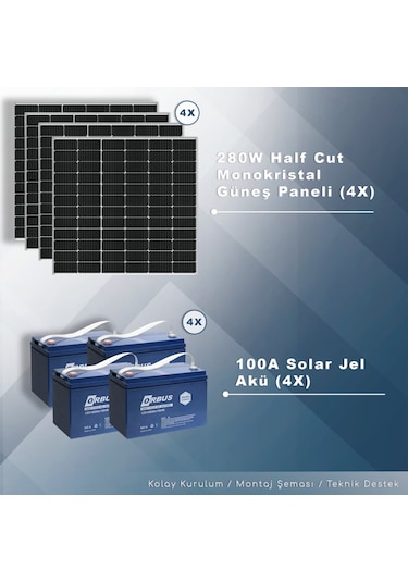 Matech 4 Kw Solar Paket Sistem 4000w/gün N11.1060