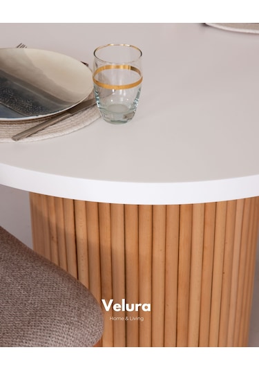 Talia Yemek Odası Takımı Yemek Masası + 4 Adet Sandalye Beyaz