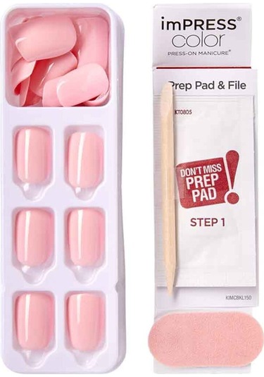 İmpress Color Kendinden Yapışkanlı Takma Tırnak Kısa Parlak Açık Pembe