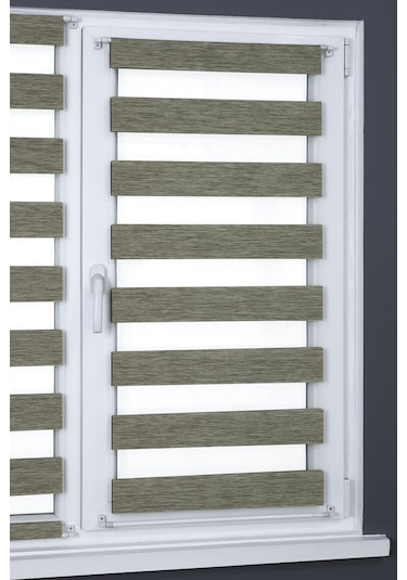 Briz Zebra Perde Cam Ve Balkon Kapı Perdesi Vizon