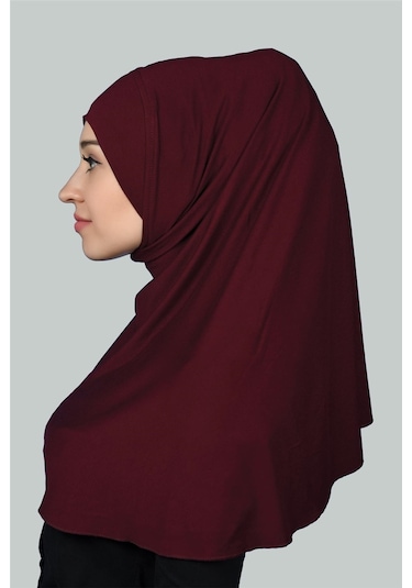 Hazır Türban Pratik Eşarp Tesettür Hijab - Namaz Örtüsü Xl Bordo