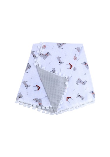 Sebi Bebe Ponponlu Battaniye 70x90 CM 9212 Beyaz