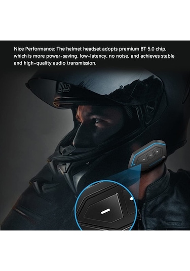 Ganzhoushop Su Kulaklık Kulaklık Kask İnterkom Gürültü Önleyici Bt5.0 Ty Bluetooth Bağlantılı Motosiklet Kulaklık