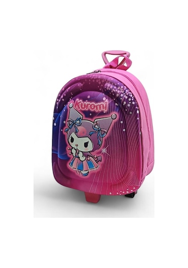 Anaokulu Çekçekli Sırt Çantası 3d Kabartmalı Kreş Kız Çocuk Çantası Kuromi