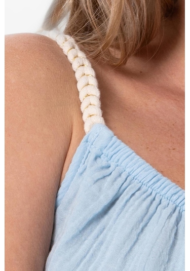 Askılı Alaçatı Yazlık Müslin Bluz Buz Mavi Bmv-buz Mavi