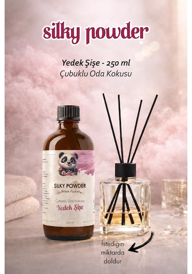 Rosie Silky Powder Çubuklu Oda Kokusu Yedek Şişe 250 Ml Pudramsı Ortam Kokusu, Reed Diffuser, Refill Fresh