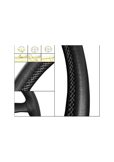 Ssangyong Kyron Carbon Alkantara Direksiyon Kılıfı Mavi İp Yüzük