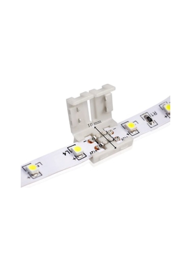 10 Mm Tek Renk Şerit Led Birleştirme Aparatı Lehimsiz 2 Pin 10 Adet