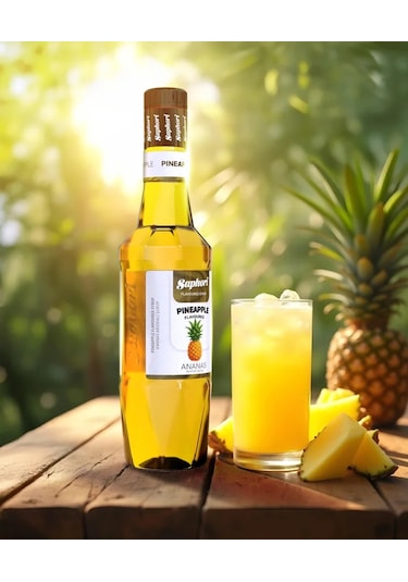 Saphori Ananas Aromalı Kokteyl Şurubu Ananas Şurubu 700 Ml