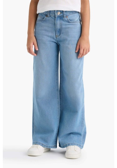 Defacto Kız Çocuk Wide Leg Geniş Paça Jean Pantolon E5881a825aunm39 Mavi