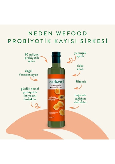 Wefood Probiyotik Kayısı Sirkesi 250 Ml 8683347037353