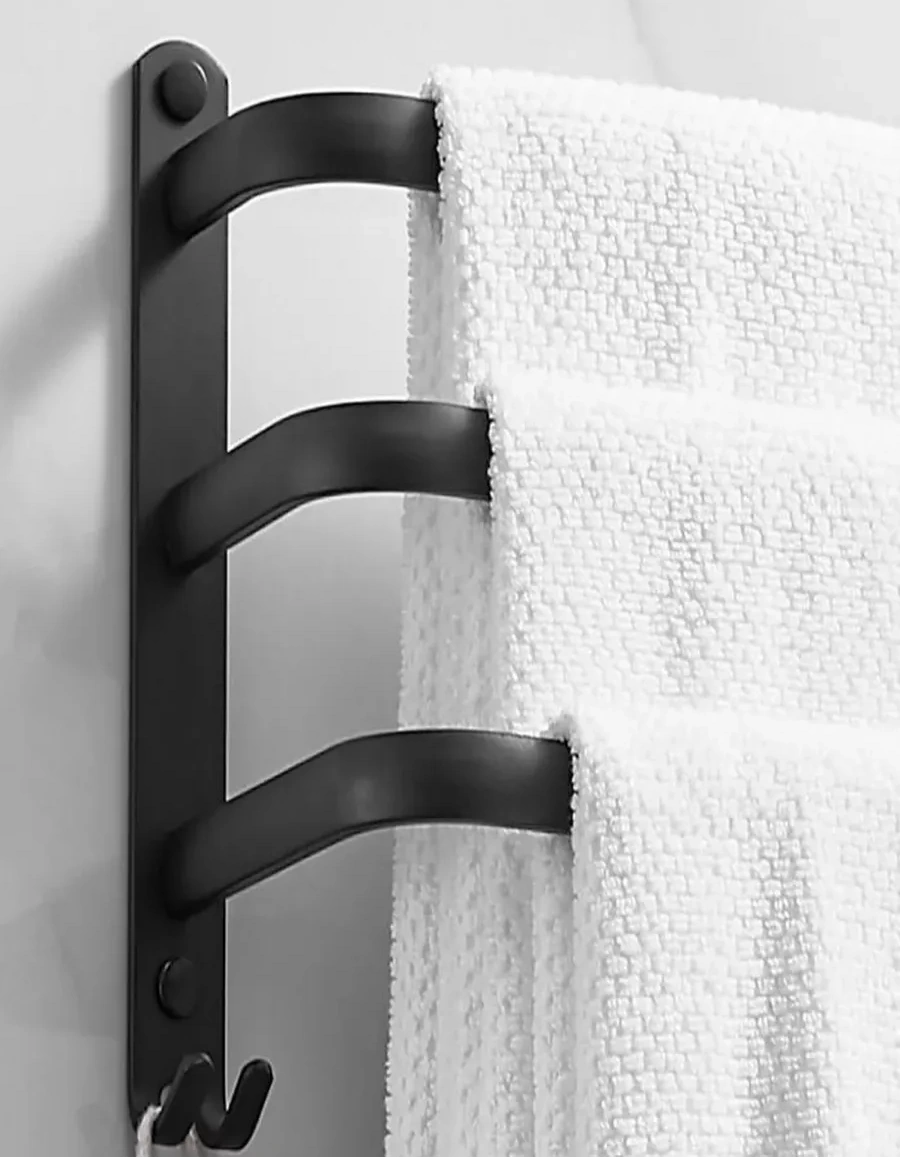 Wafall Banyo Ve Mutfak İçin Duvara Monte Edilen Havlu Askısı, 50 Cm 231082692 Siyah Mat