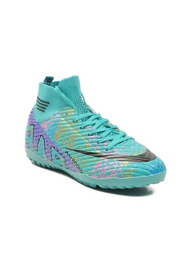 Turkuaz Mor Çoraplı Erkek Halı Saha Ayakkabısı Air 565 M Turkuaz-mor