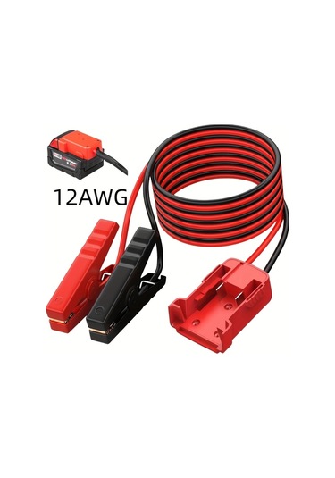 Xuweiwei 12-24v Atlama Kablosu Klipsi 12awg Jump Starter Kablosu Taşınabilir Araç Booster Kablo Seti 1.5m 4.9ft