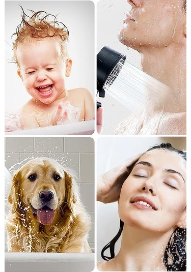 5 Fonksiyonlu Turbo Duş Başlığı Siyah Duş Takımı Siyah