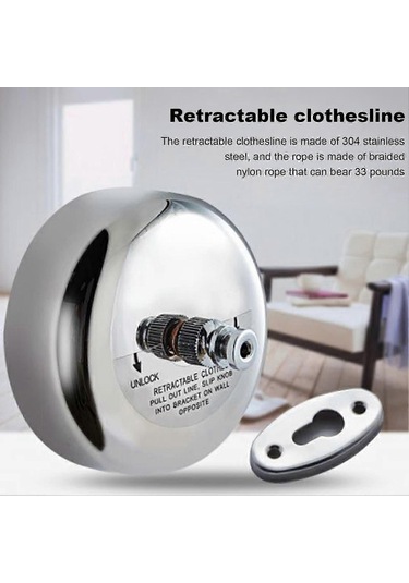 Ganzhoushop Teleskopik Çamaşır İpi Ağır Hizmet Paslanmaz Çelik 33 Lbs'ye Kadar Tutar Ayarlanabilir Duş İpi Taşınabilir Geri Çekilebilir Çamaşır İpi İç Mekan Dış Mekan Kullanımı İçin Hs Çok Renkli
