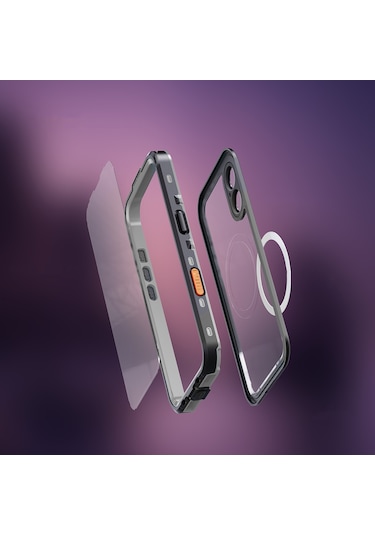 Apple Uyumlu iPhone 17 Kılıf 1-1 Su Geçirmez Kılıf - Siyah