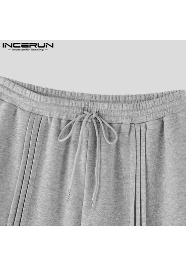 Incerun Erkek Bağcıklı Elastik Bel Kırışık Uzun Eşofman Altı Rahat Bol Spor Pantolon Siyah Incerun Erkek Bağcıklı Elastik Bel Kırışık Uzun Eşofman Altı Rahat Bol Spor Pantolon Siyah