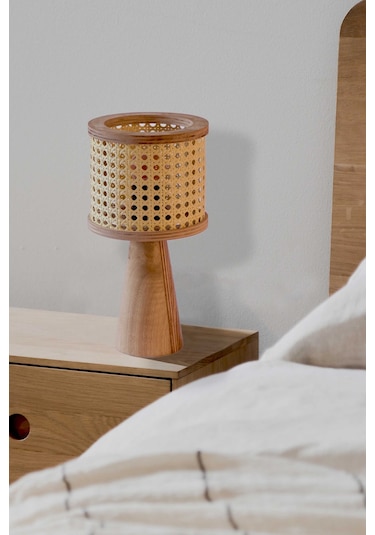 Istanbul Serisi Mini Beyoğlu Hazeranlı Ahşap Abajur Ahşap