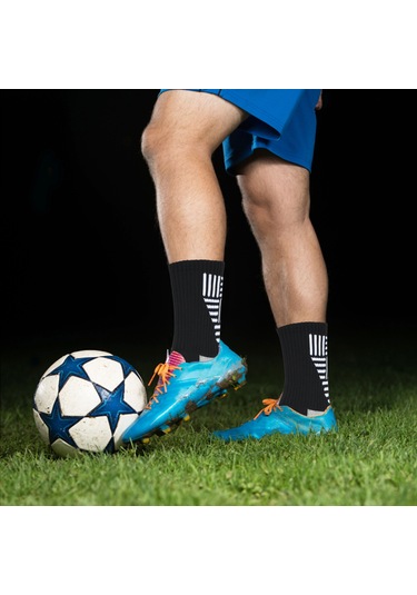 Yifomall Erkekler İçin Nefes Alabilir Kaymaz Futbol Çorapları - Siyah/beyaz Seçenekli Siyah