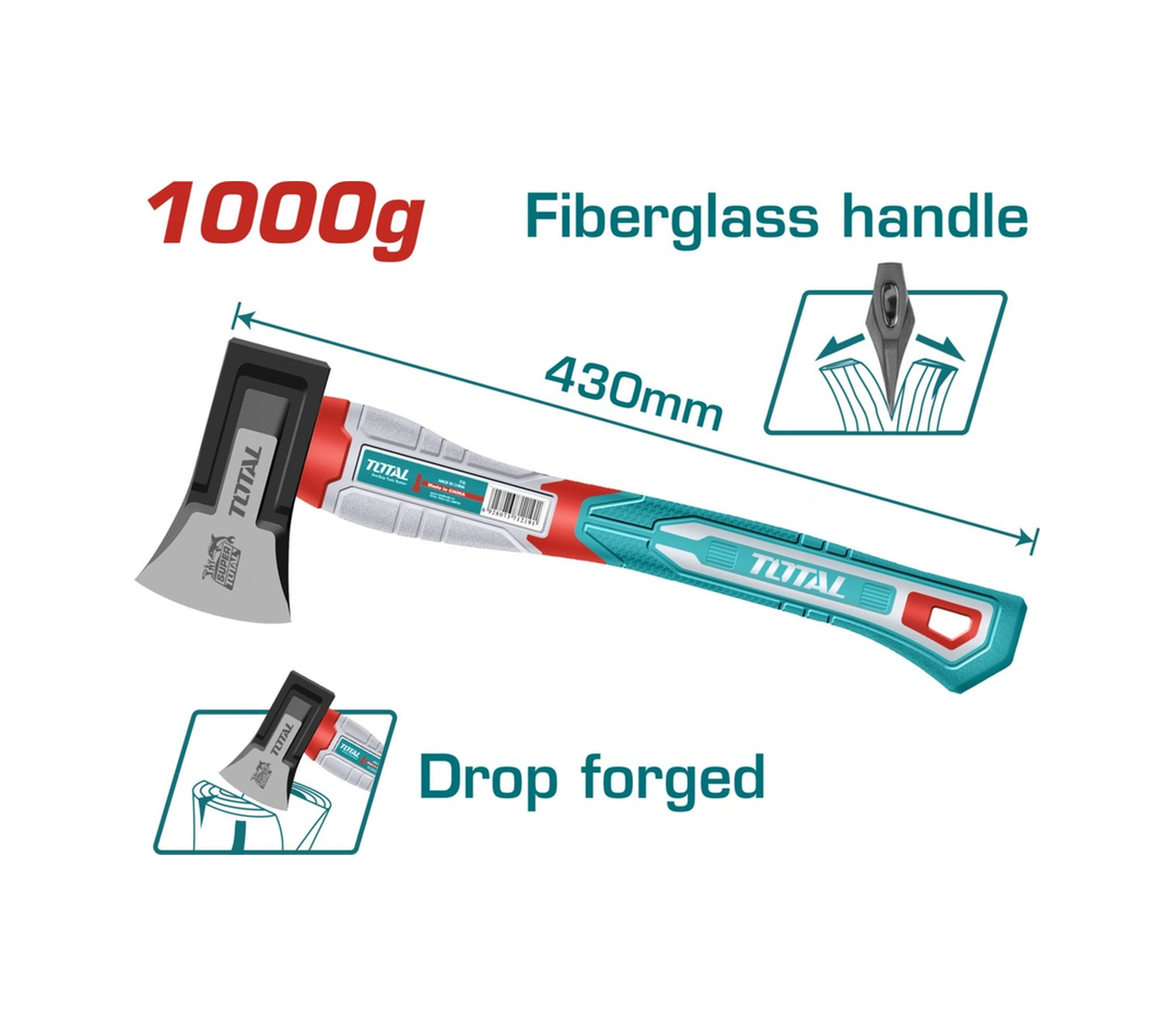 Fiberglas Saplı Yarma Balta 1000 Gr Yüksek Kalite