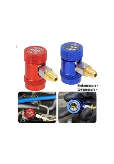 Xuweiwei 2 Adet R1234yf Hızlı Bağlantı Hava Kondisyonu Yüksek Düşük Hızlı Değişim Pilsiz